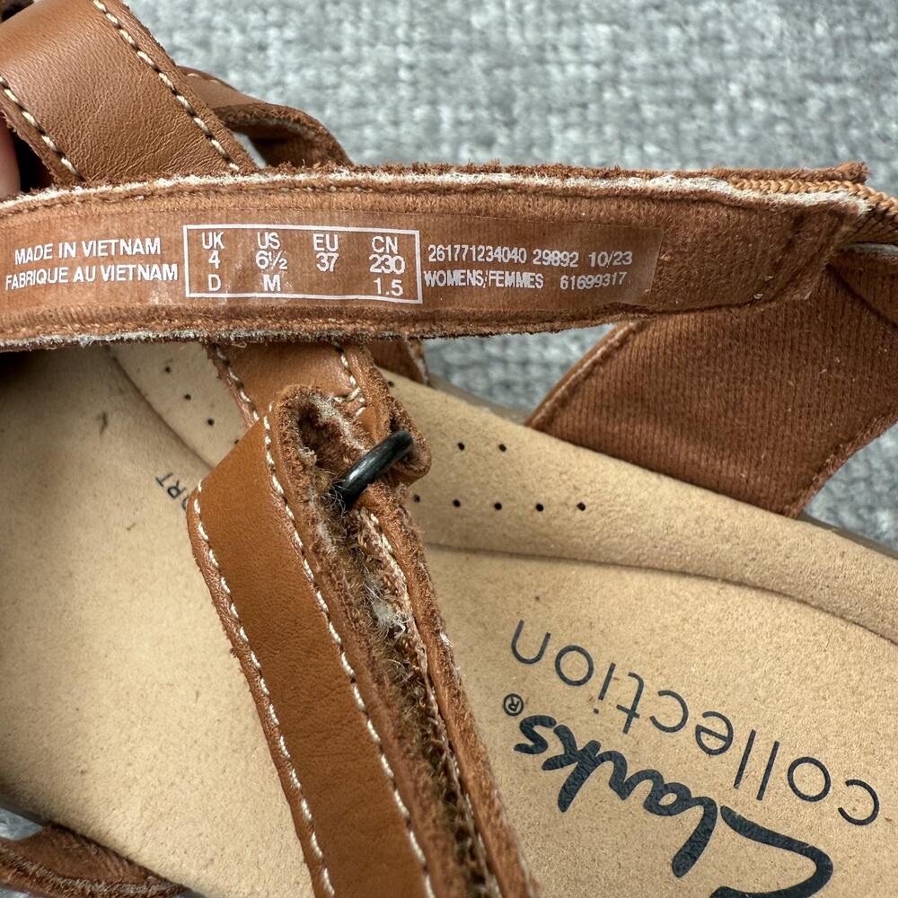 Clarks Collection Sandals Womens Size 6.5 Brown Fisherman Comfort Strappy Shoes - Picture 9 of 14